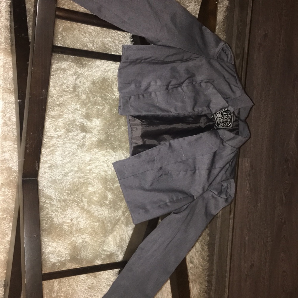 Gray crop jacket